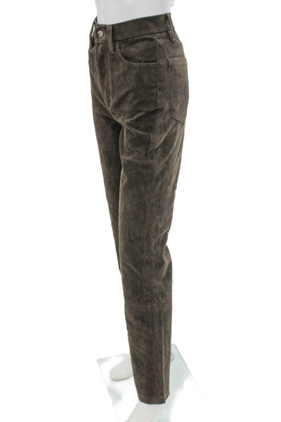 Joes Jeans Womens Brown Polyurethane Button Mid Rise Pants 32 Inseam Size 26