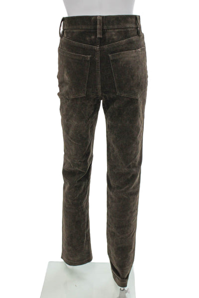 Joes Jeans Womens Brown Polyurethane Button Mid Rise Pants 32 Inseam Size 26