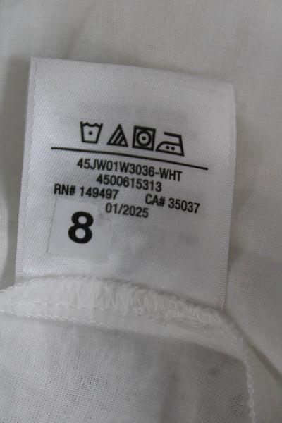 Joes Jeans Women Fit & Flare Dress White Cotton V-Neck Short Sleeve Size S