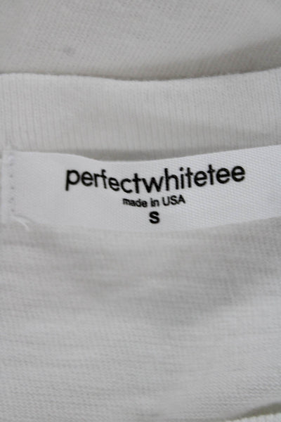 Perfect White Tee Women White Tshirt Dress Crew Neck Short Sleeve Cotton Size S