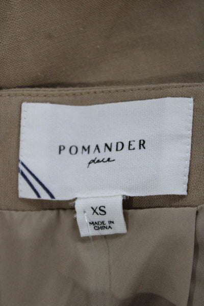 Pomander Place Womens Wrap Skirt Beige Linen Rayon Polyester Tie Short Size XS