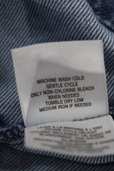Joes Jeans Womens Cropped Sleeveless Cotton Boat Neck Blue Tank Size S