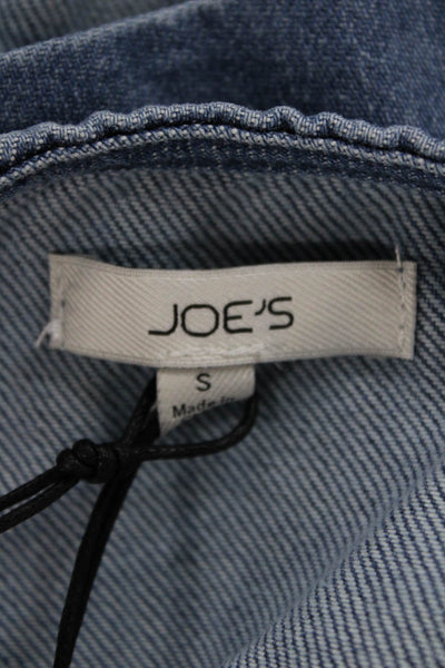 Joes Jeans Womens Cropped Sleeveless Cotton Boat Neck Blue Tank Size S