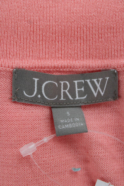 J Crew Women Merino Wool Collared Short Sleeve Pullover Sweater Pink Size S