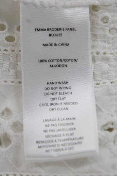 Joes Jeans Womens Bohemian Embroidered Cotton Collared 3/4 Sleeve Blouse Size S