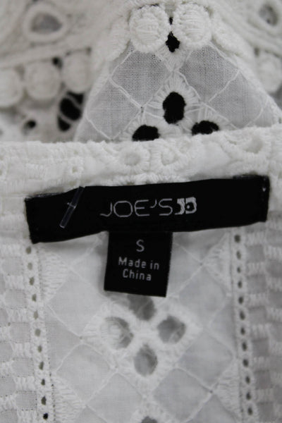 Joes Jeans Womens Bohemian Embroidered Cotton Collared 3/4 Sleeve Blouse Size S
