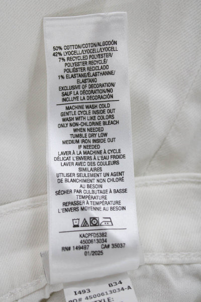 Joes Jeans Womens Wide Leg Jeans White Cotton Blend Size 26