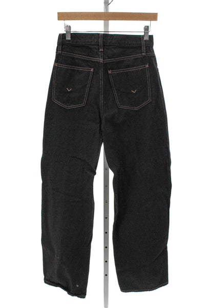 Hudson Women Wide-Leg Jeans Black High Rise 30in Inseam 100% Cotton Size 24