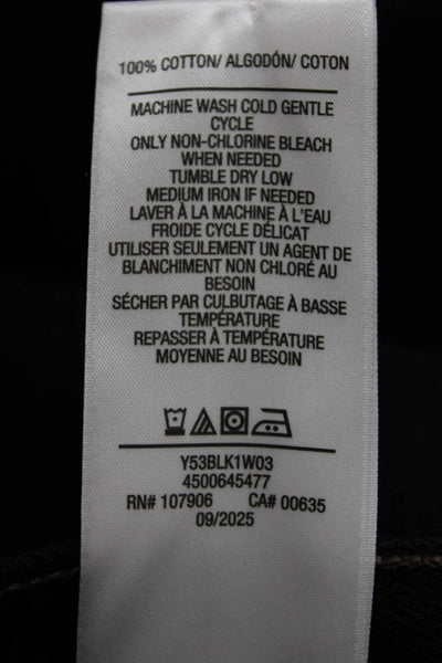 Hudson Women Wide-Leg Jeans Black High Rise 30in Inseam 100% Cotton Size 24