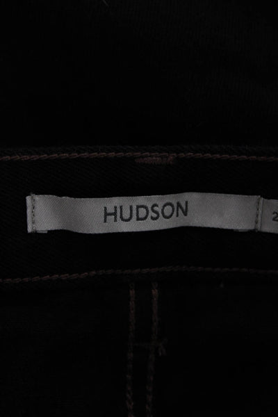 Hudson Women Wide-Leg Jeans Black High Rise 30in Inseam 100% Cotton Size 24