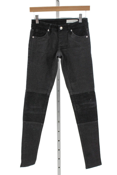Sass & Bide Womens Black Skinny Jeans Mid-Rise Button Inseam 26 Size 25