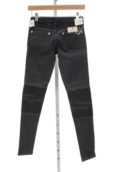 Sass & Bide Womens Black Skinny Jeans Mid-Rise Button Inseam 26 Size 25