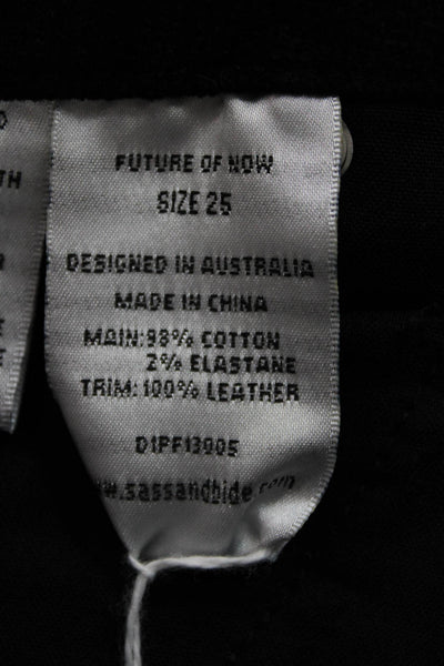 Sass & Bide Womens Black Skinny Jeans Mid-Rise Button Inseam 26 Size 25
