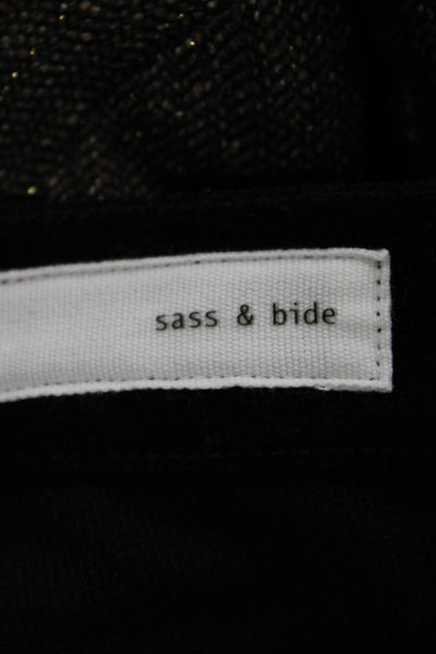 Sass & Bide Womens Black Skinny Jeans Mid-Rise Button Inseam 26 Size 25