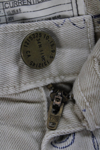 Current/Elliott Women Boyfriend Beige Graphic Cotton Shorts Size 23