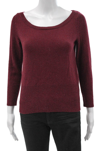 Gerard Darel Women Pullover Lambswool Red Boat Neck Long Sleeve Size 1