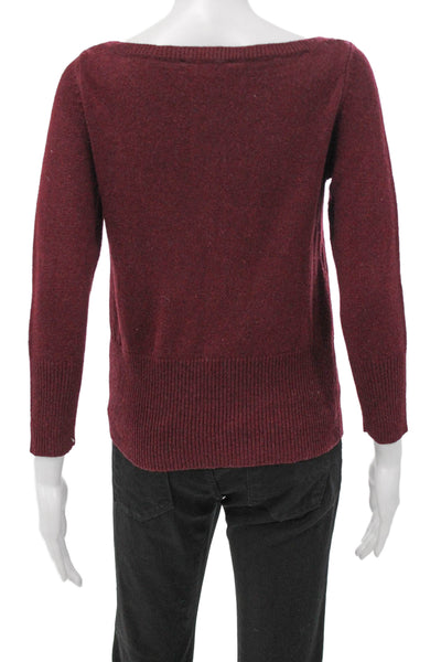 Gerard Darel Women Pullover Lambswool Red Boat Neck Long Sleeve Size 1