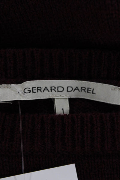 Gerard Darel Women Pullover Lambswool Red Boat Neck Long Sleeve Size 1