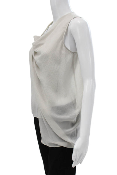 Helmut Lang Womens Sleeveless Blouse Gray Polyester Round Neck Size PP