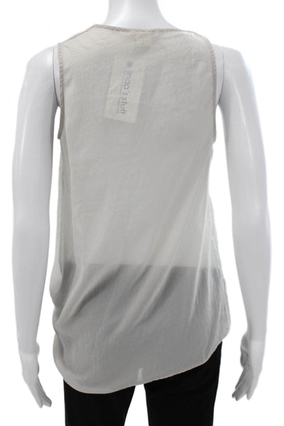 Helmut Lang Womens Sleeveless Blouse Gray Polyester Round Neck Size PP