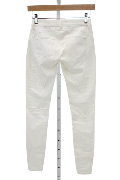 3x1 NYC Women Skinny White Cotton Jeans Button 26in Inseam Size 24