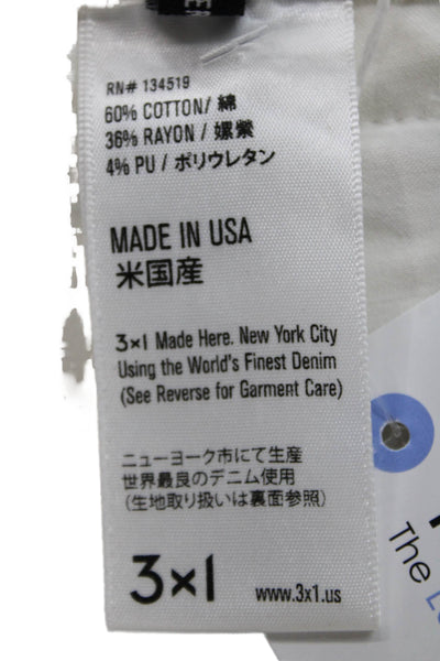 3x1 NYC Women Skinny White Cotton Jeans Button 26in Inseam Size 24