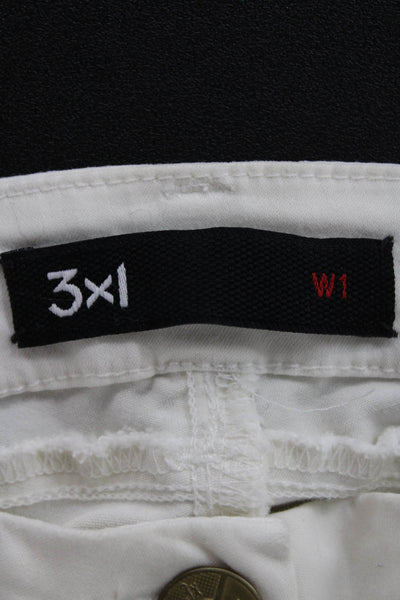 3x1 NYC Women Skinny White Cotton Jeans Button 26in Inseam Size 24