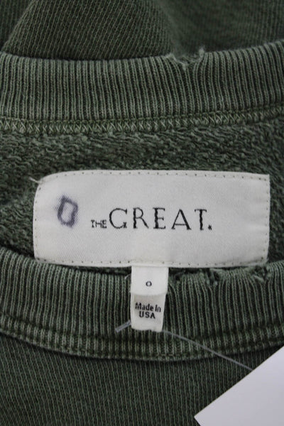 The Great Unisex Adults Pullover Sweatshirt Green Crew Neck Size 0