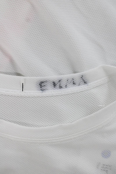 Lululemon Women White Basic Crew Neck Short Sleeve Polyester T-Shirt Size 4