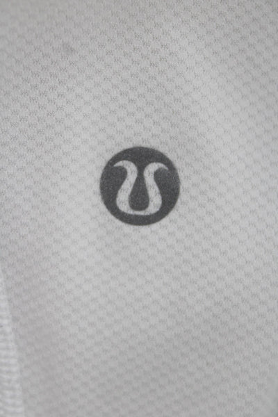 Lululemon Women White Basic Crew Neck Short Sleeve Polyester T-Shirt Size 4
