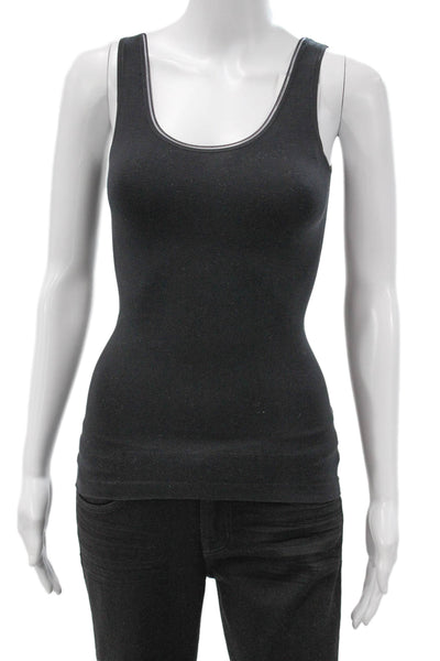 Yummie Womens Basic Tencel Scoop Neck Sleeveless Tank Gray Size S