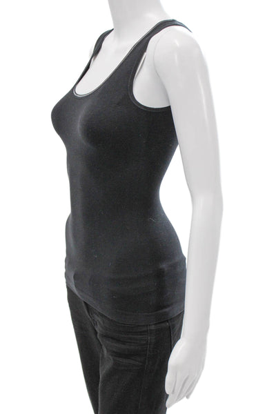 Yummie Womens Basic Tencel Scoop Neck Sleeveless Tank Gray Size S