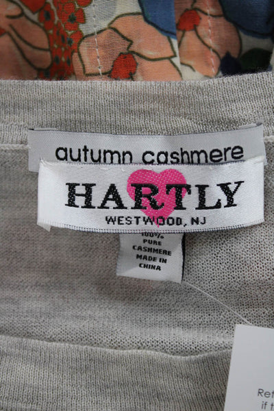 Autumn Cashmere Womens Gray Short Sleeve Cashmere Crew Neck T Shirt Size S