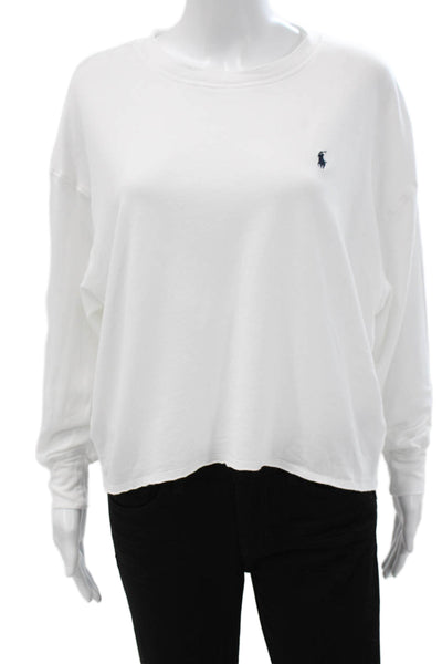 Polo Ralph Lauren Women White Basic Cotton Long Sleeve T-Shirt Size XS