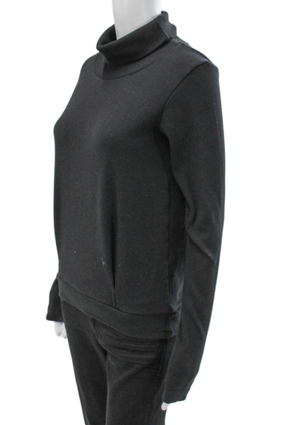 Alo Yoga Womens Black Turtleneck Pullover Sweater Long Sleeve Polyester Size XS