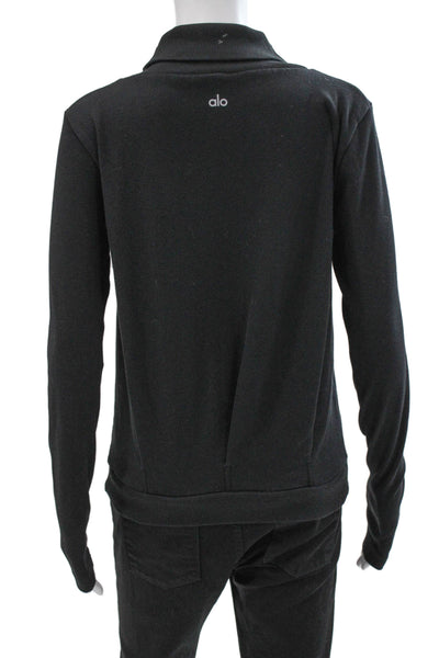 Alo Yoga Womens Black Turtleneck Pullover Sweater Long Sleeve Polyester Size XS