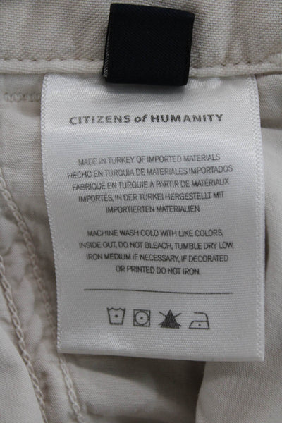 Citizens of Humanity Women Cropped Beige Cotton Pants Zip Solid Fall Size 25