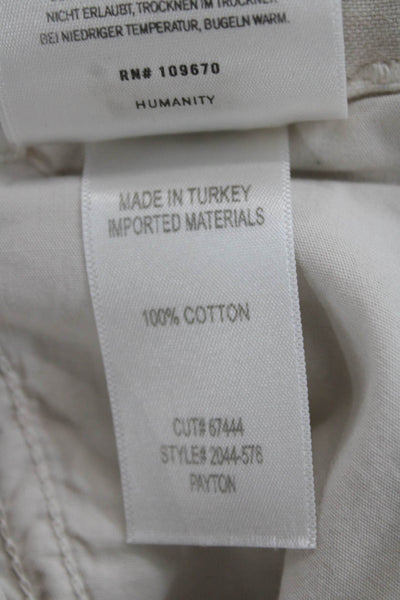 Citizens of Humanity Women Cropped Beige Cotton Pants Zip Solid Fall Size 25