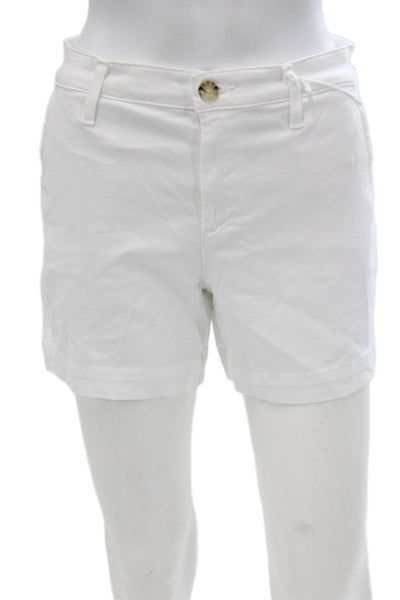AG Adriano Goldschmied Women Chino Shorts White Cotton Button Size 25