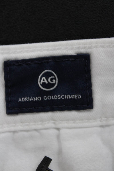 AG Adriano Goldschmied Women Chino Shorts White Cotton Button Size 25