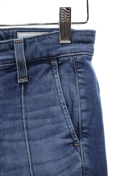 AG Adriano Goldschmied Women Flared Jeans Blue Cotton Mid Rise Button Size 24