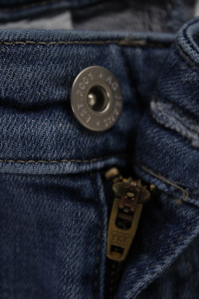 AG Adriano Goldschmied Women Flared Jeans Blue Cotton Mid Rise Button Size 24