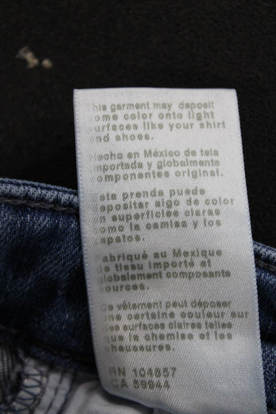 AG Adriano Goldschmied Women Flared Jeans Blue Cotton Mid Rise Button Size 24