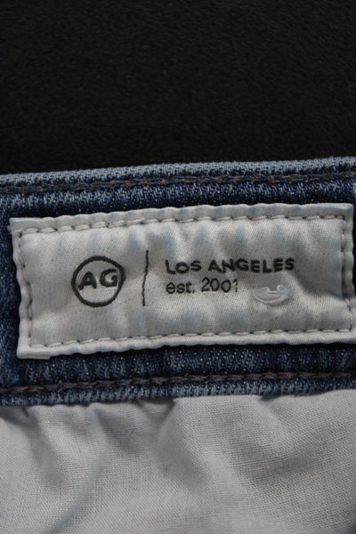 AG Adriano Goldschmied Women Flared Jeans Blue Cotton Mid Rise Button Size 24