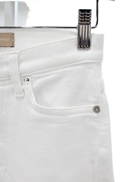 7 For All Mankind Women Wide-Leg Cotton White Jeans High Rise Size 24