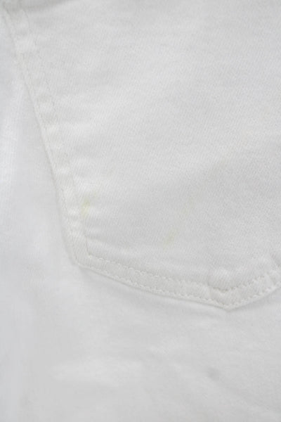 7 For All Mankind Women Wide-Leg Cotton White Jeans High Rise Size 24