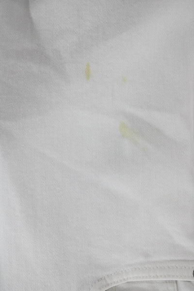7 For All Mankind Women Wide-Leg Cotton White Jeans High Rise Size 24