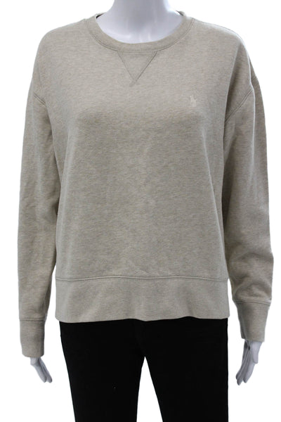 Polo Ralph Lauren Womens Pullover Sweatshirt Beige Cotton Size L