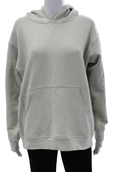 Lululemon Unisex Pullover Hoodie Green Cotton Crewneck Long Sleeve Size 10