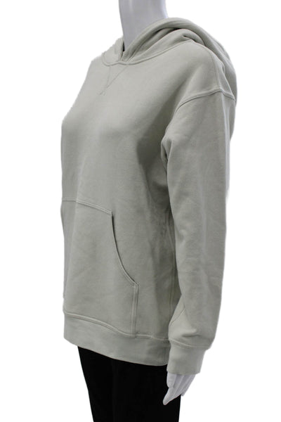 Lululemon Unisex Pullover Hoodie Green Cotton Crewneck Long Sleeve Size 10